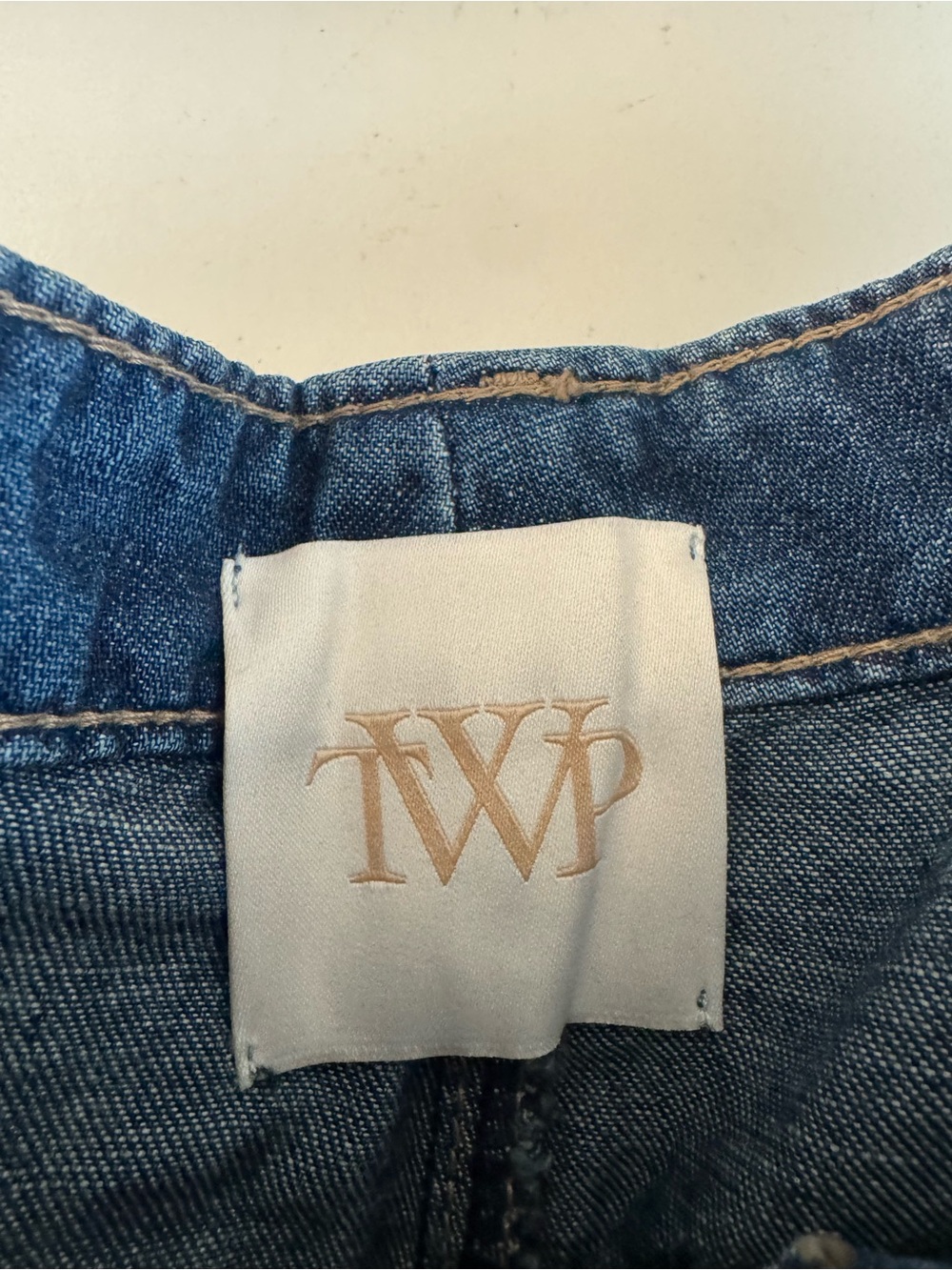 TWP Greene st Wide Leg Mid-Rise Women's Jeans - Dark Blue - Picture 4 of 10
